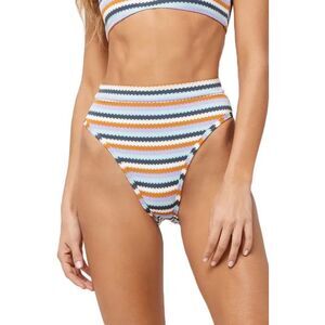 L*Space size XS Over the Moon Frenchi Bitsy Bikini Bottom Multicolored Striped